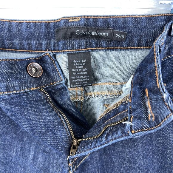Calvin Klein Flare Boot Cut Jeans Embroidered Back Pockets Womens Blue Size 29/8 - Picture 5 of 11